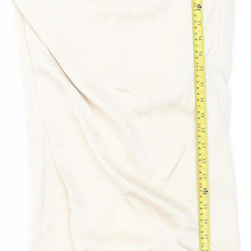PrettyLittleThing Women’s Beige Long Pencil Skirt Size 6 High Rise Slit