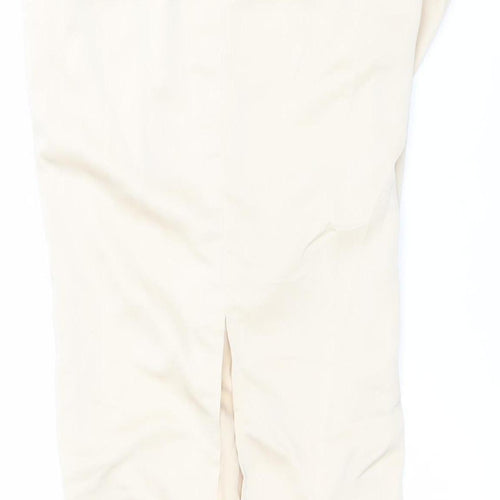 PrettyLittleThing Women’s Beige Long Pencil Skirt Size 6 High Rise Slit