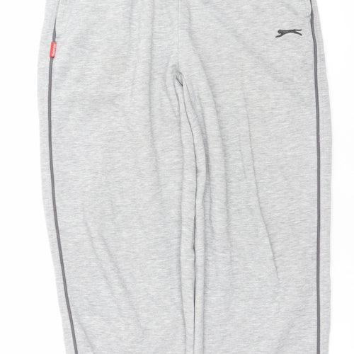 Slazenger Boys Grey Jogger Trousers 13 Years Regular Fit Fleece Sportswear