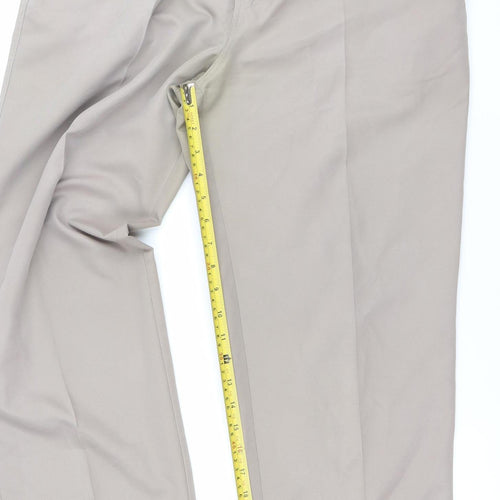 Dunlop Men Beige 34in Golf Trousers Regular Fit Straight Leg