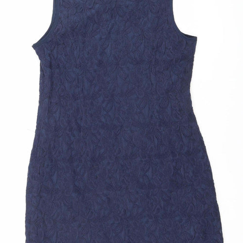 Dunnes Women’s Blue Floral Lace Shift Dress Size 14 Sleeveless