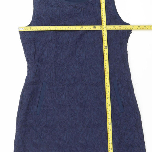 Dunnes Women’s Blue Floral Lace Shift Dress Size 14 Sleeveless
