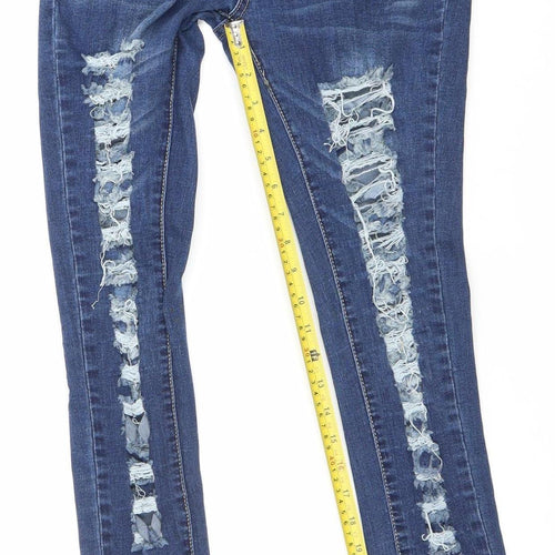 Denim Club Women's Blue Size 12 Distressed Skinny Jeans