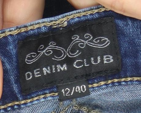 Denim Club Women's Blue Size 12 Distressed Skinny Jeans