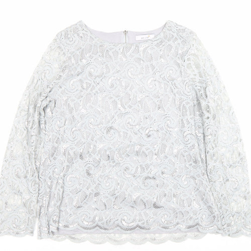 Marks and Spencer Women’s Grey Lace Long Sleeve Blouse Size 16