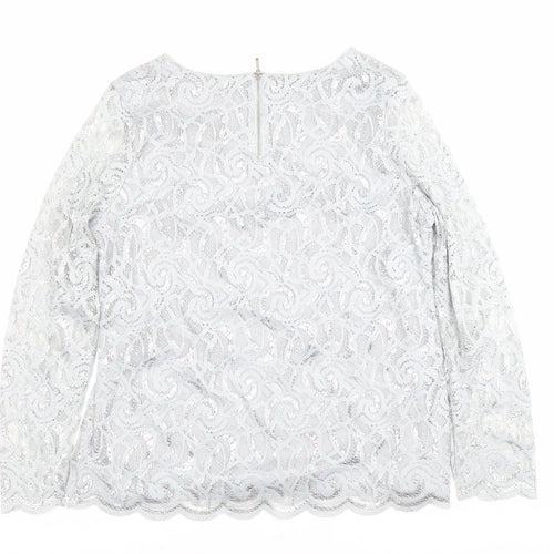 Marks and Spencer Women’s Grey Lace Long Sleeve Blouse Size 16