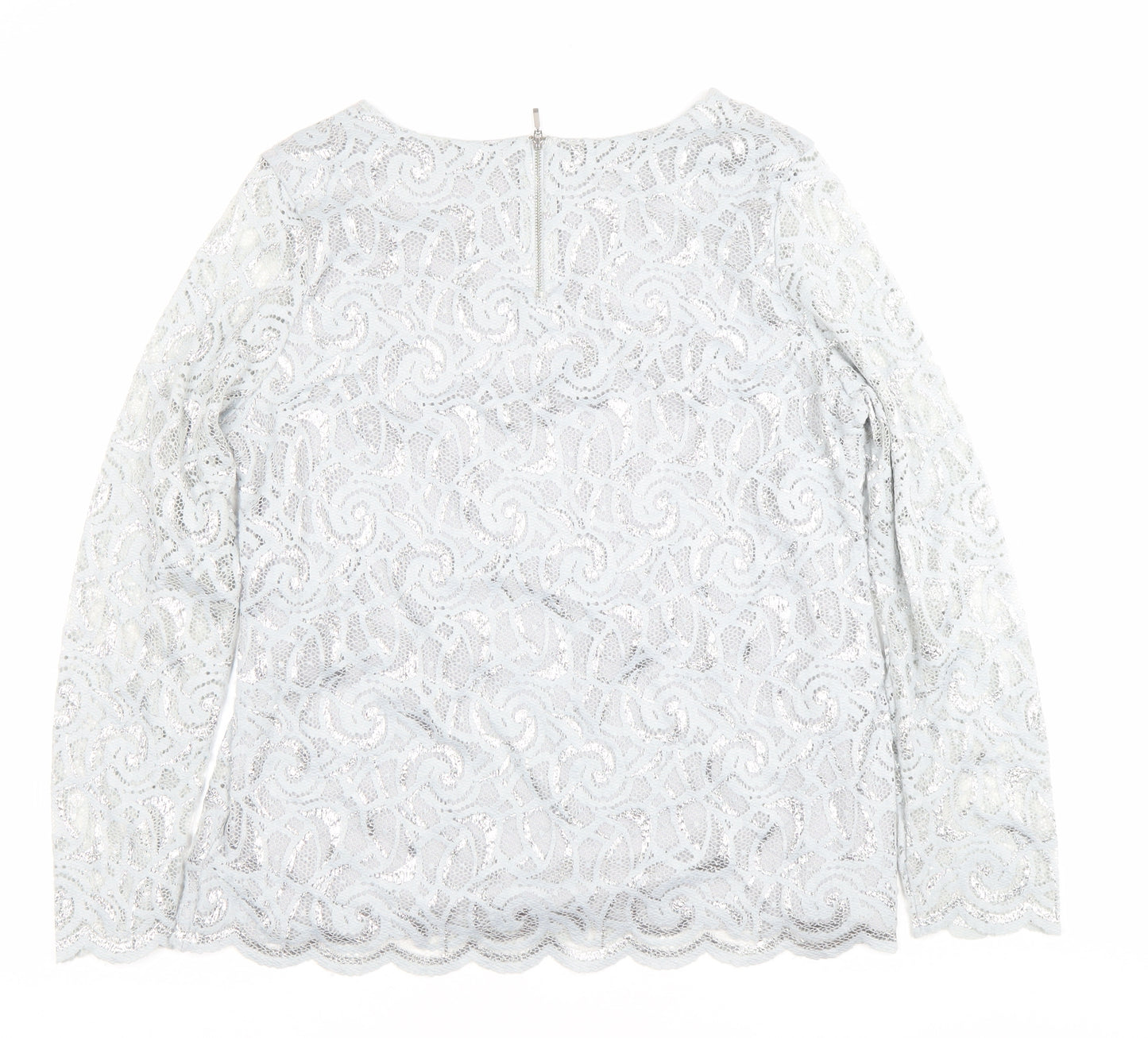 Marks and Spencer Women’s Grey Lace Long Sleeve Blouse Size 16