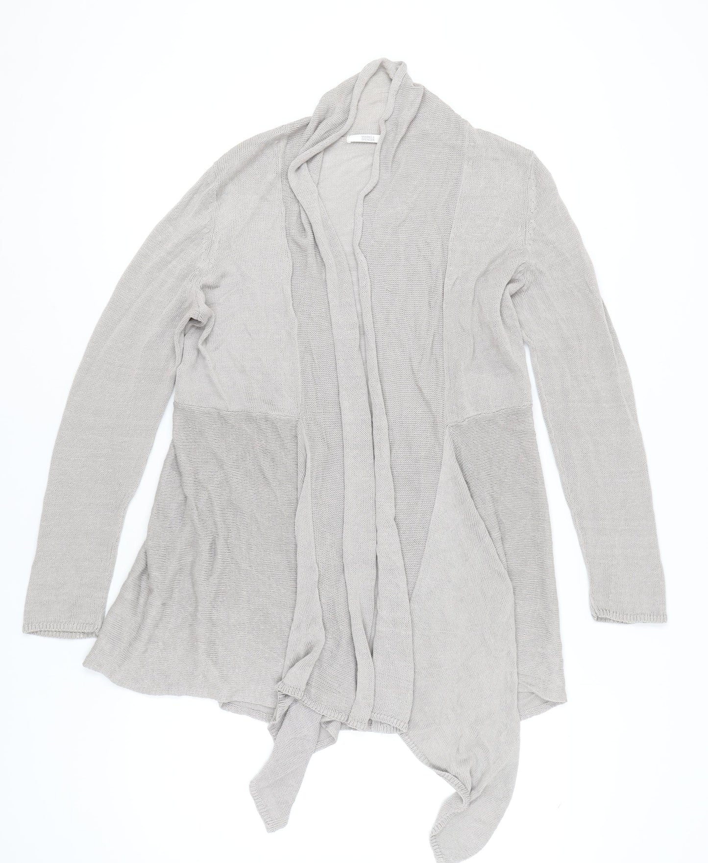 Marks and Spencer Women’s Beige Linen Viscose Open Front Cardigan Size 16