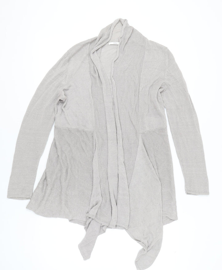 Marks and Spencer Women’s Beige Linen Viscose Open Front Cardigan Size 16