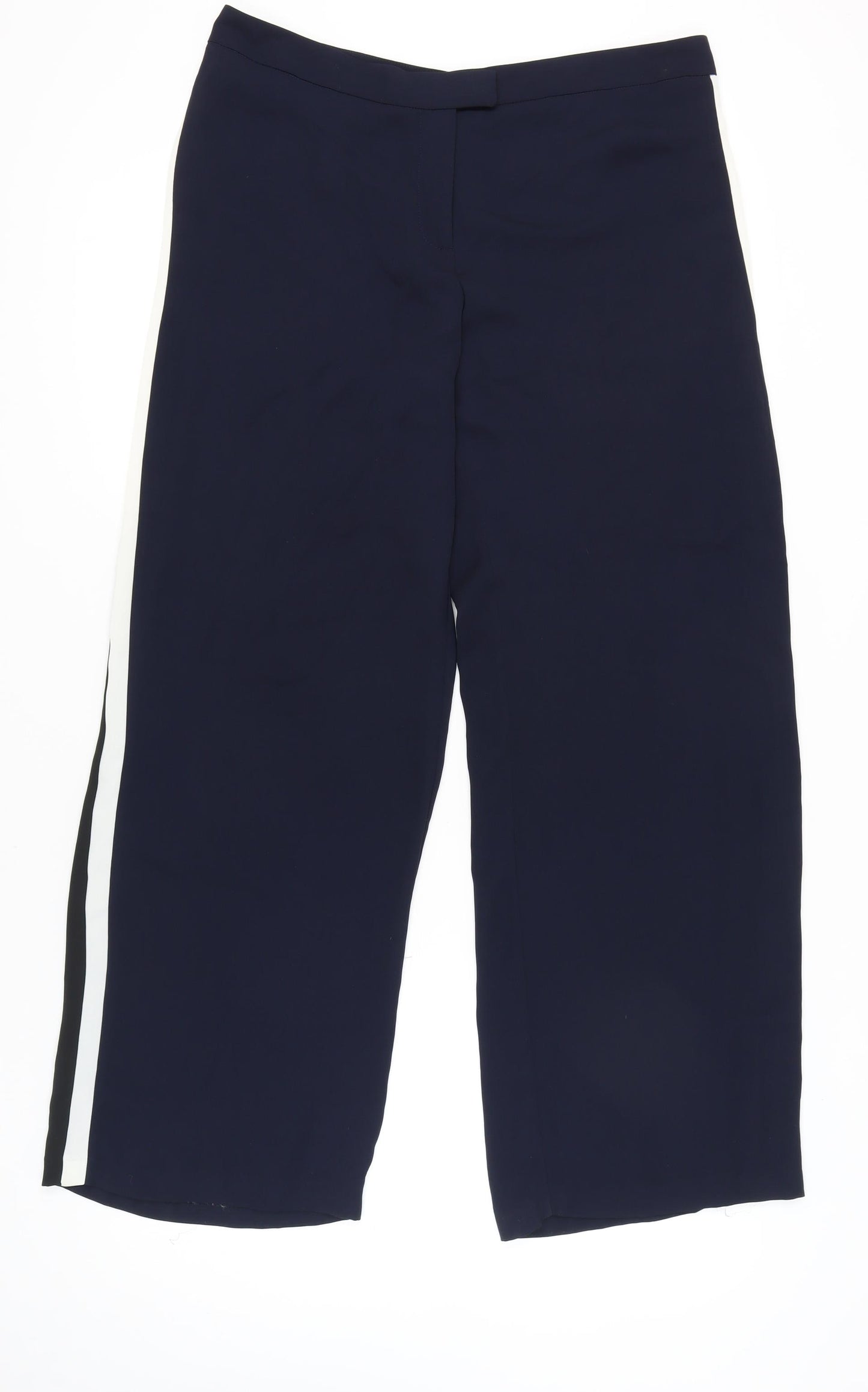 Marks and Spencer Women’s Blue Wide-Leg Side Stripe Trousers Size 16