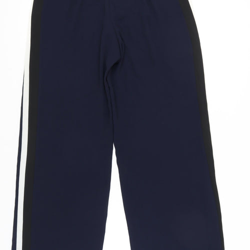 Marks and Spencer Women’s Blue Wide-Leg Side Stripe Trousers Size 16