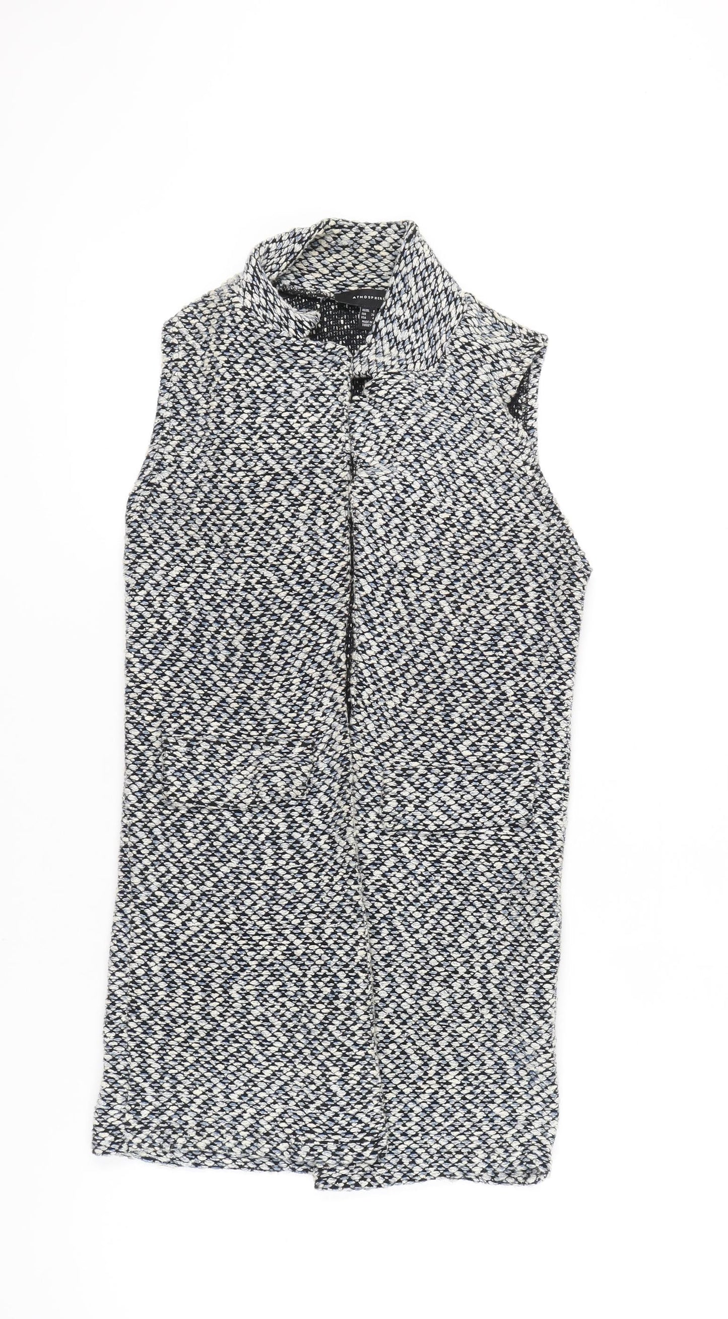 Atmosphere Women's Multicoloured Tweed Waistcoat Size 8 Cotton Blend