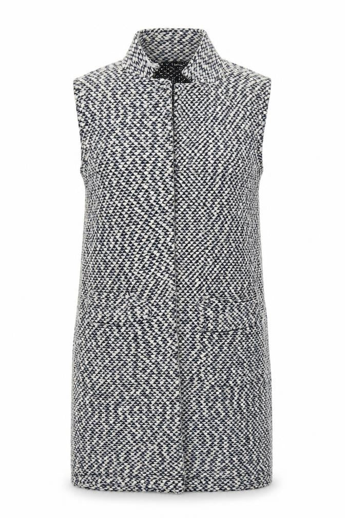 Front view of Atmosphere Women's Multicoloured Tweed Waistcoat, size 8, Cotton Blend