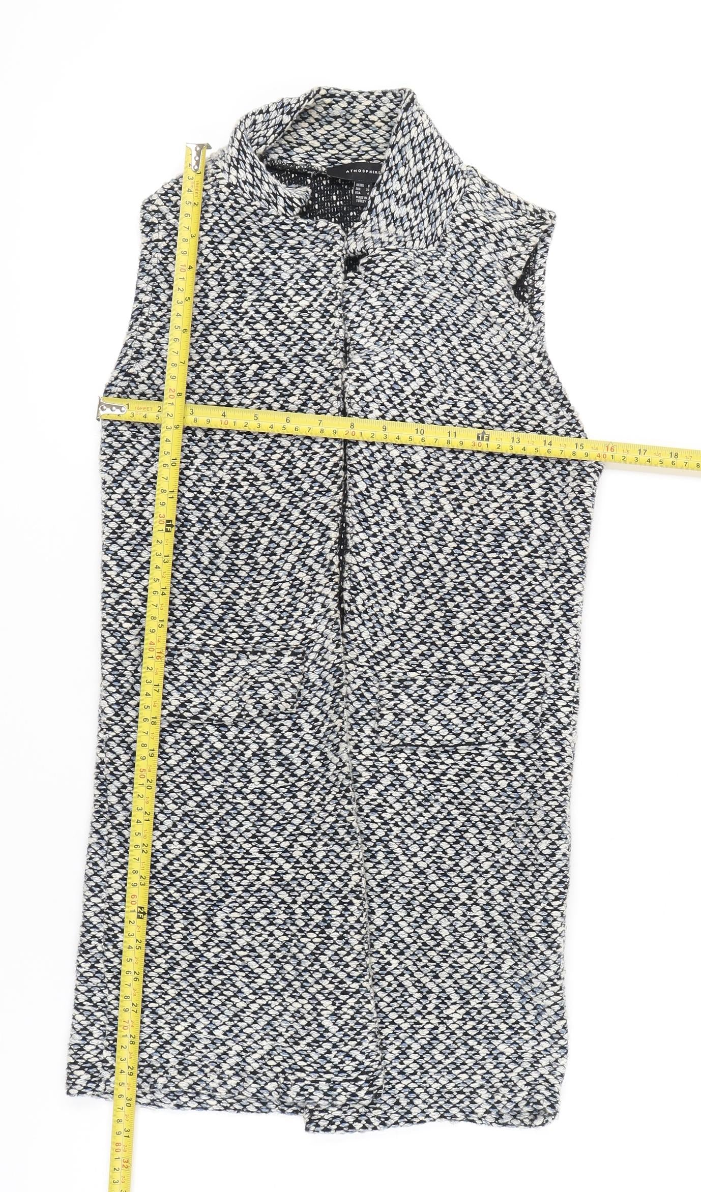 Atmosphere Women's Multicoloured Tweed Waistcoat Size 8 Cotton Blend