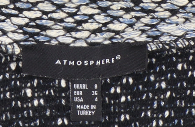 Atmosphere Women's Multicoloured Tweed Waistcoat Size 8 Cotton Blend