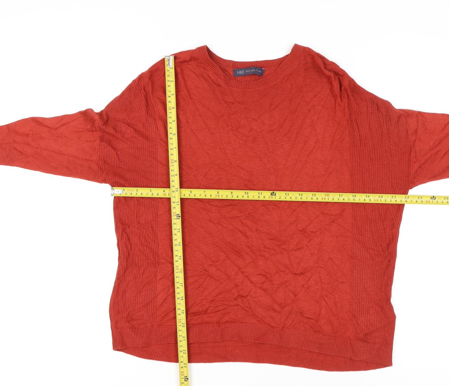 Marks and Spencer Women's Red Size 14 Crew Neck Pullover Jumper