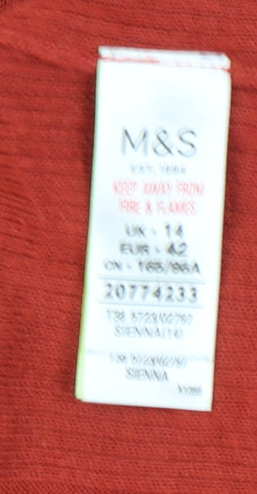 Marks and Spencer Women's Red Size 14 Crew Neck Pullover Jumper