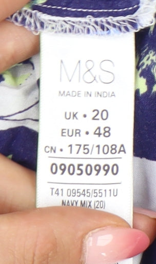 Marks and Spencer Womens Multicoloured Floral Blouse Size 20