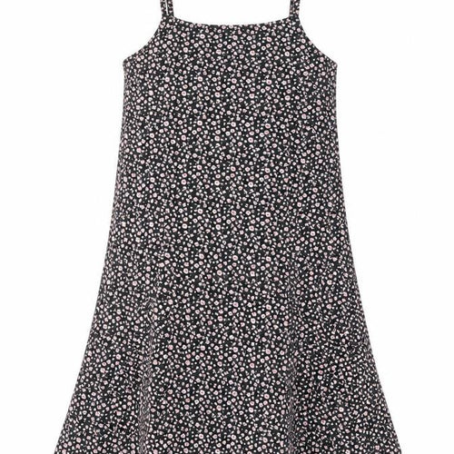 C&A Girls Black Floral A-Line Sleeveless Dress Size 146 Knee Length