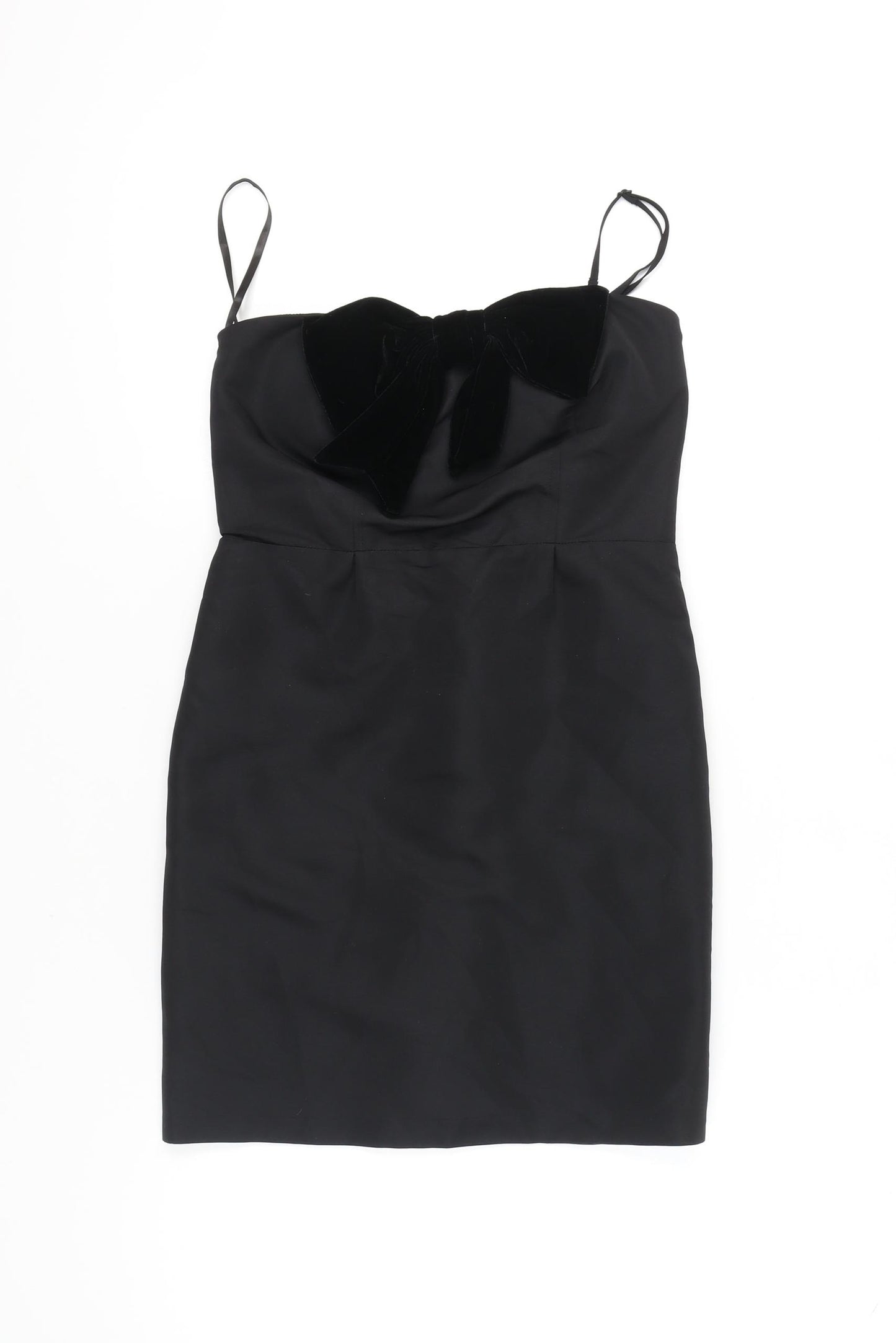 Vila Women’s Black Short Bodycon Bow Party Dress Size S