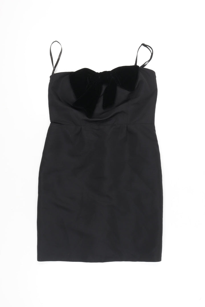 Vila Women’s Black Short Bodycon Bow Party Dress Size S