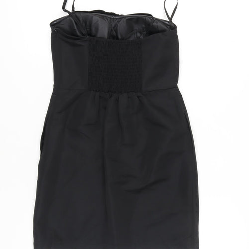 Vila Women’s Black Short Bodycon Bow Party Dress Size S