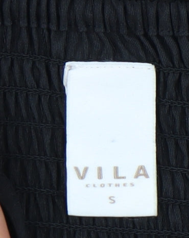 Vila Women’s Black Short Bodycon Bow Party Dress Size S