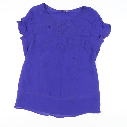 Marks and Spencer Women’s Purple Embroidered Tunic Blouse Size 16