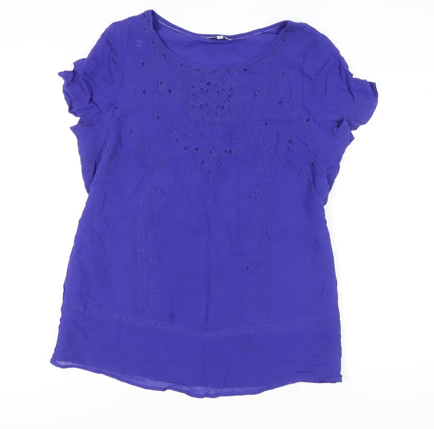 Marks and Spencer Women’s Purple Embroidered Tunic Blouse Size 16
