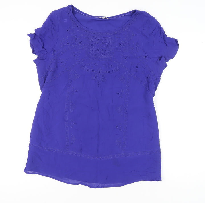 Marks and Spencer Women’s Purple Embroidered Tunic Blouse Size 16
