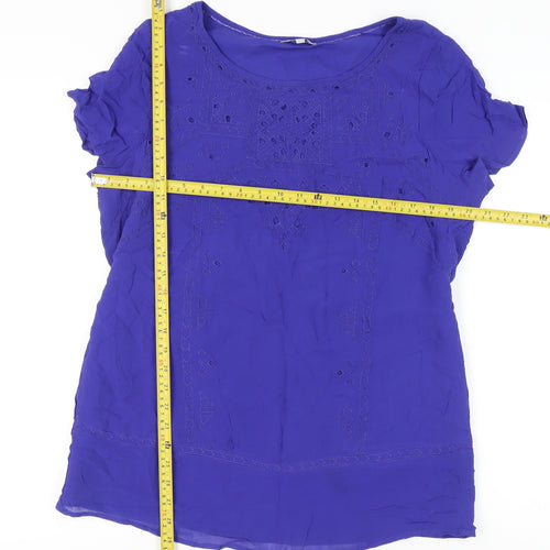 Marks and Spencer Women’s Purple Embroidered Tunic Blouse Size 16