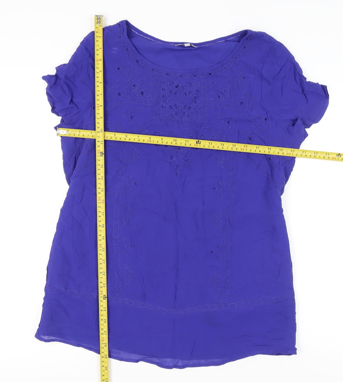 Marks and Spencer Women’s Purple Embroidered Tunic Blouse Size 16