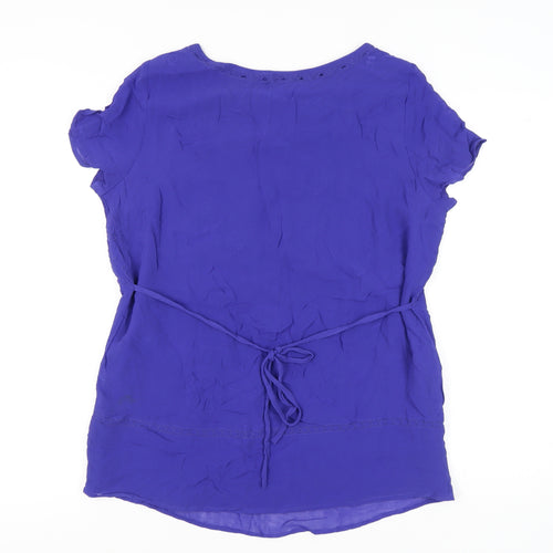 Marks and Spencer Women’s Purple Embroidered Tunic Blouse Size 16