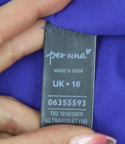 Marks and Spencer Women’s Purple Embroidered Tunic Blouse Size 16
