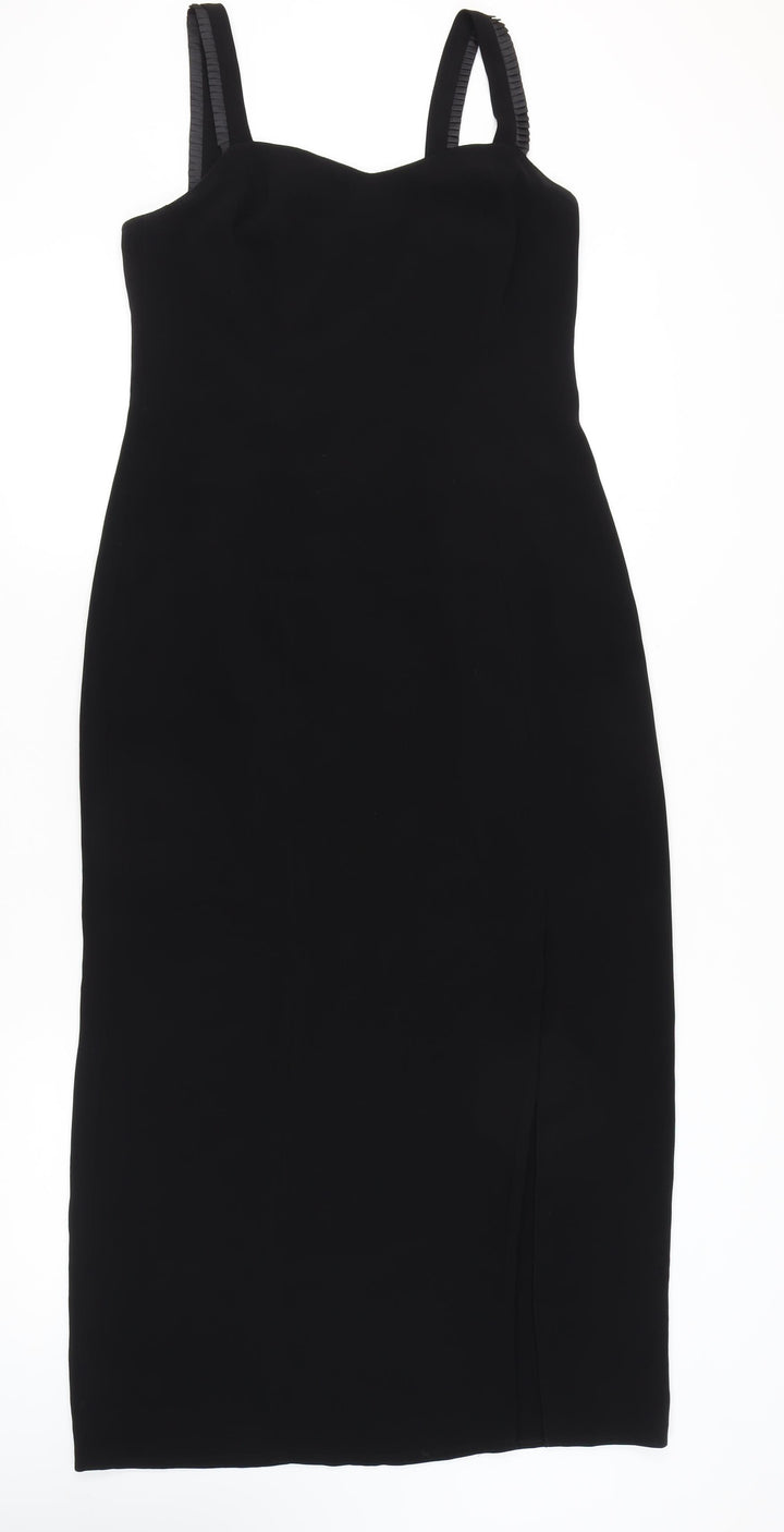 Gerry Weber Women’s Black Midi Sheath Dress Size 14 Sleeveless Sweetheart