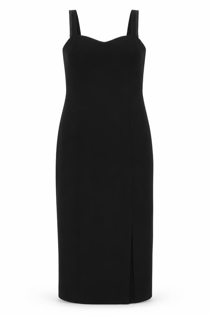 Gerry Weber Women’s Black Midi Sheath Dress Size 14 Sleeveless Sweetheart