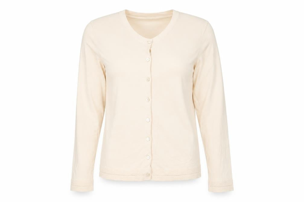 United Colors of Benetton Womens Beige L V-Neck Cardigan 100% Cotton