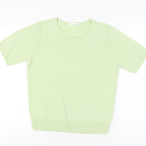 Marks and Spencer Women's Green Size 14 Short Sleeve Pullover Jumper