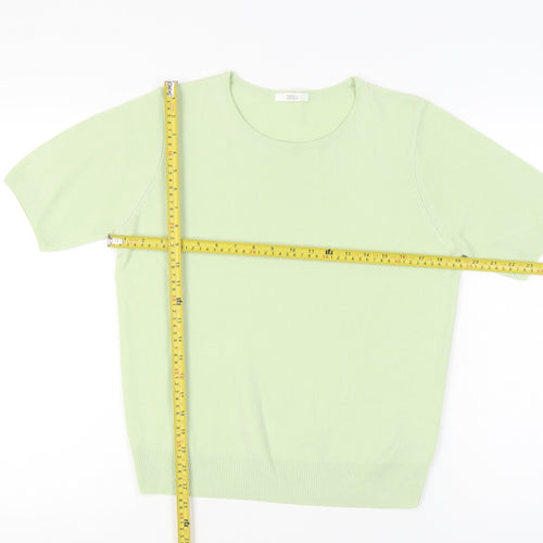 Marks and Spencer Women's Green Size 14 Short Sleeve Pullover Jumper