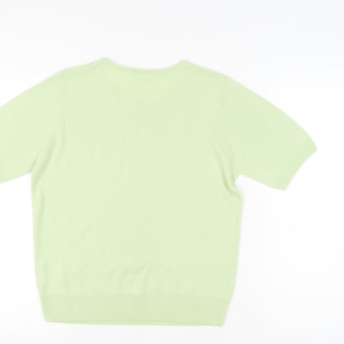 Marks and Spencer Women's Green Size 14 Short Sleeve Pullover Jumper