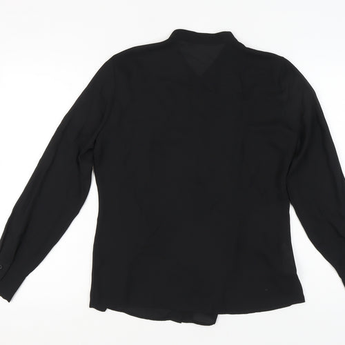MNG Women’s Black Long Sleeve Button Blouse UK 16 Polyester Regular Fit