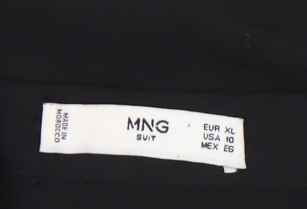 MNG Women’s Black Long Sleeve Button Blouse UK 16 Polyester Regular Fit