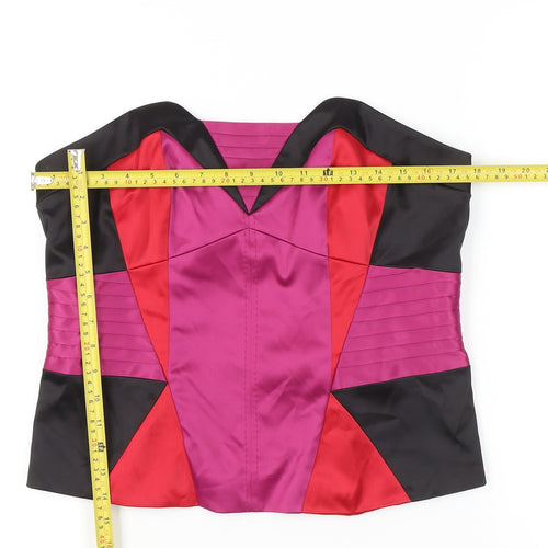 Next Women’s Black Red Pink Strapless Satin Camisole Top Size 16 Party