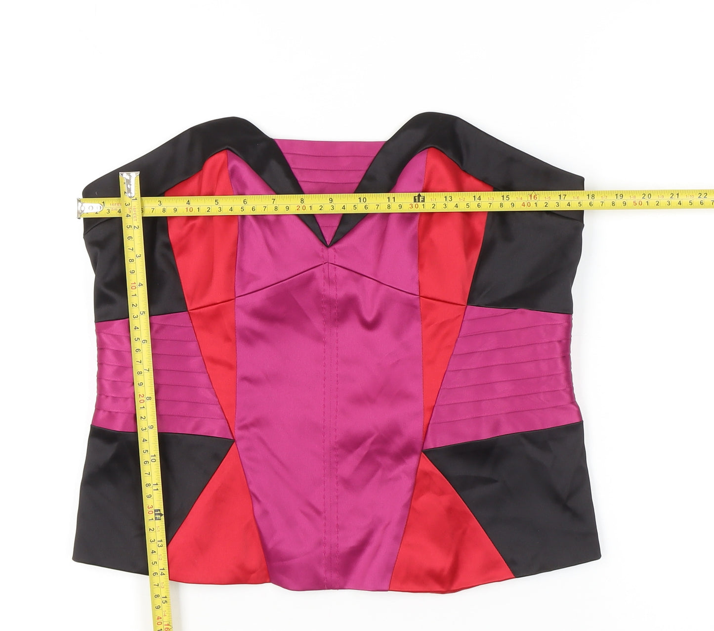 Next Women’s Black Red Pink Strapless Satin Camisole Top Size 16 Party