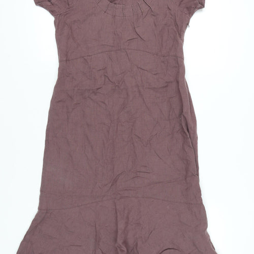 Marlies Mithöfer Women’s Brown Linen Knee Length Shift Dress Size 10