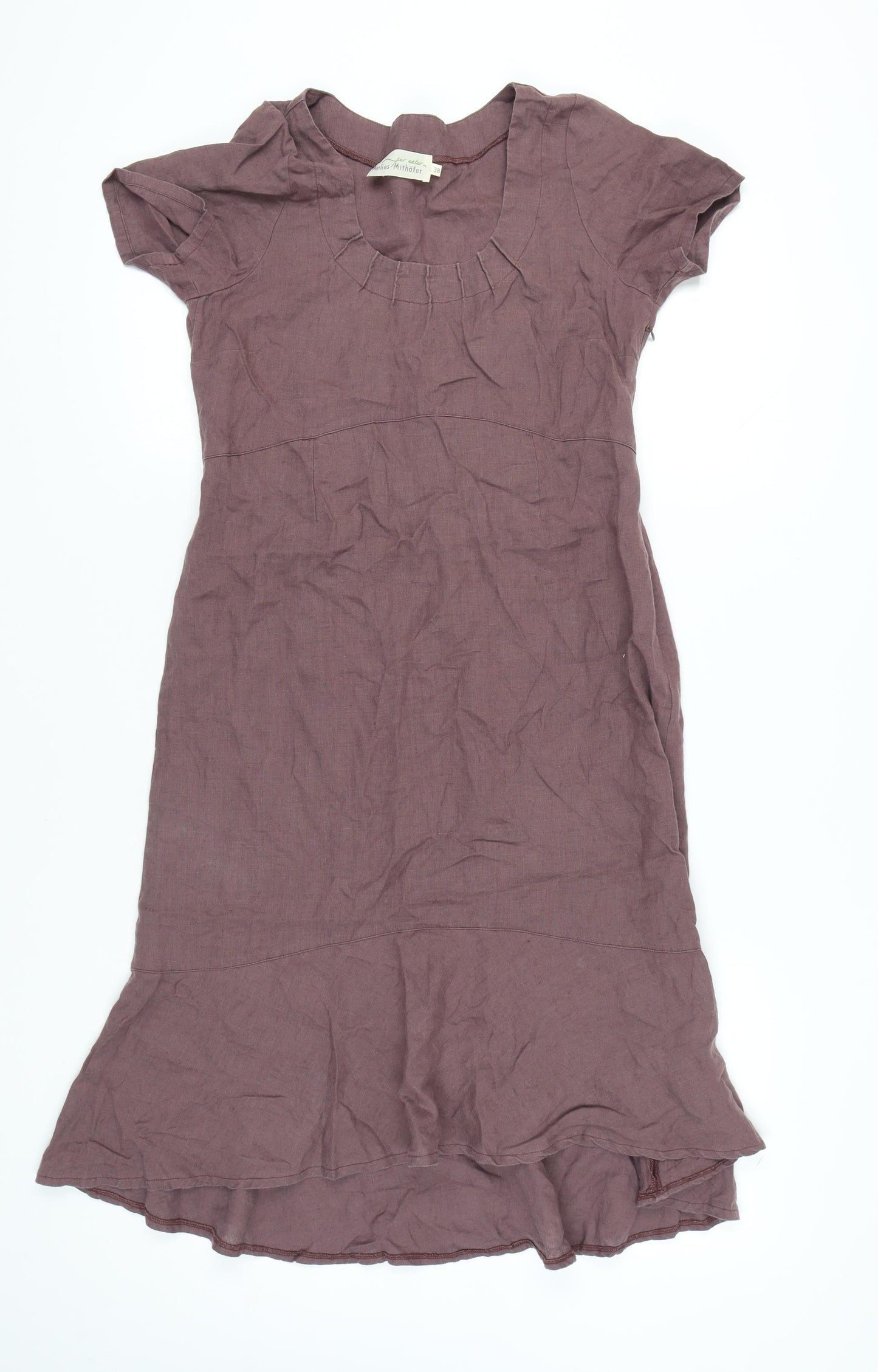 Marlies Mithöfer Women’s Brown Linen Knee Length Shift Dress Size 10
