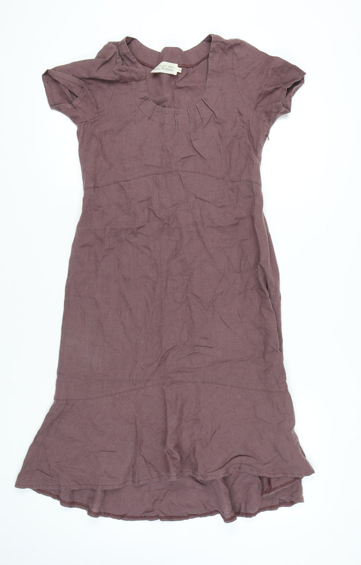 Marlies Mithöfer Women’s Brown Linen Knee Length Shift Dress Size 10