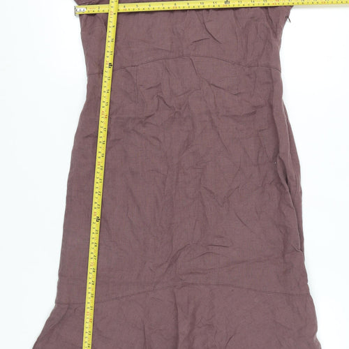 Marlies Mithöfer Women’s Brown Linen Knee Length Shift Dress Size 10
