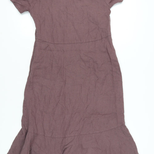 Marlies Mithöfer Women’s Brown Linen Knee Length Shift Dress Size 10
