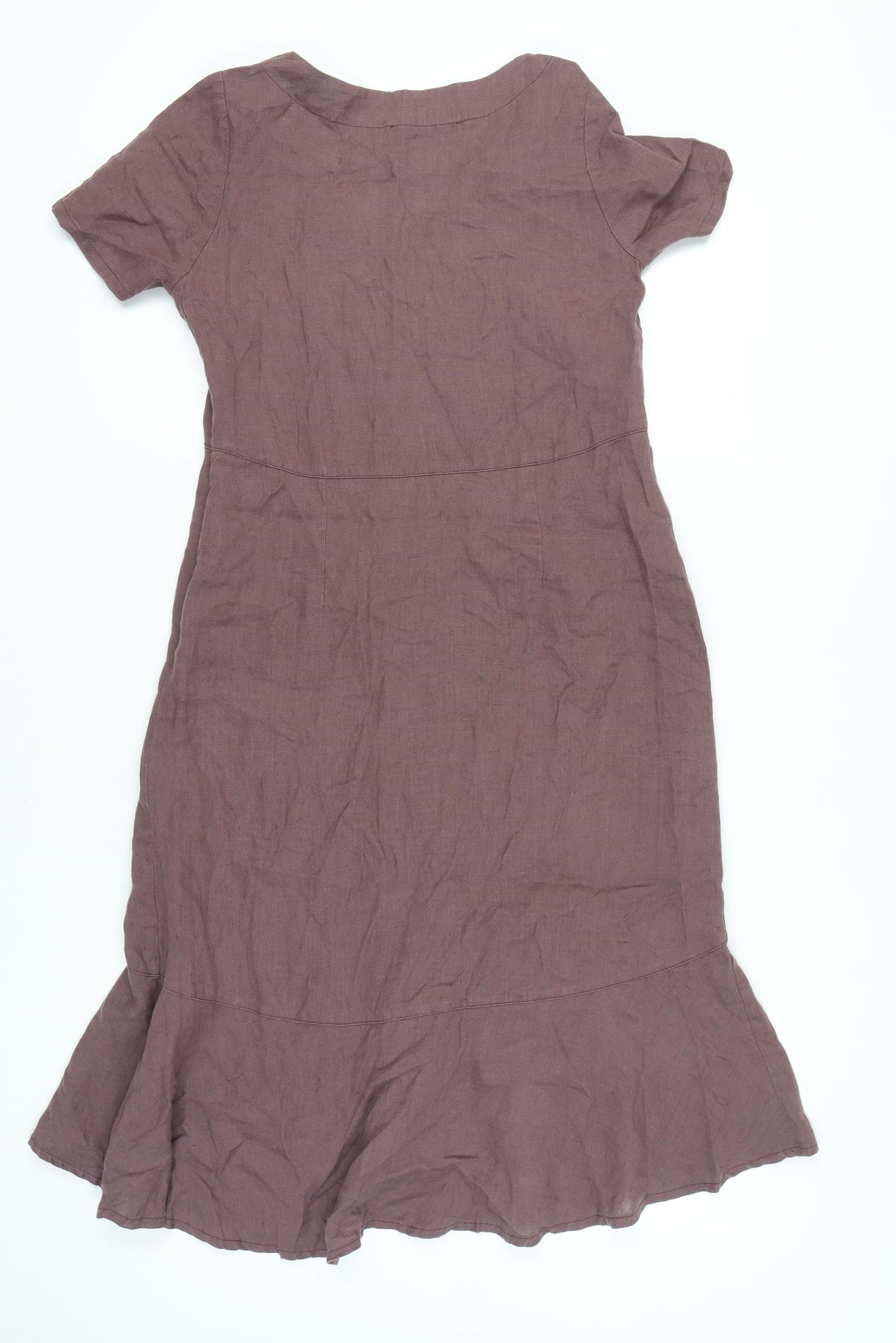 Marlies Mithöfer Women’s Brown Linen Knee Length Shift Dress Size 10